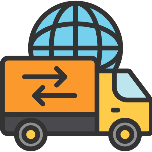 Lieferwagen mit globalem Netzwerk