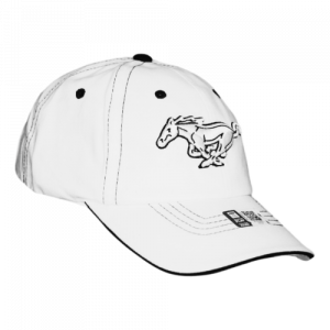 Weiße Mütze mit Mustang-Logo