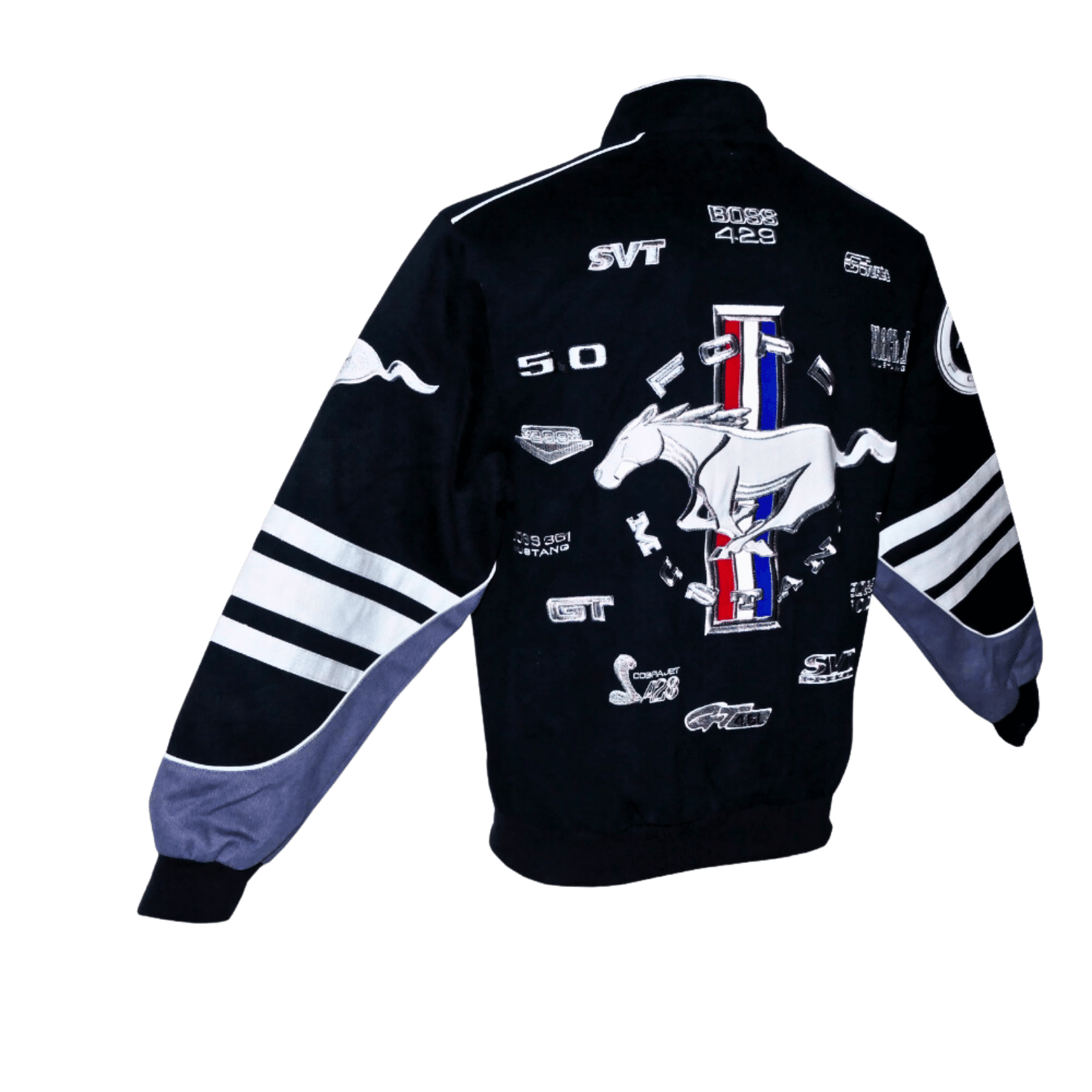 Ford-Mustang-Jacke-Anniversary-Edition-2 Schwarze Jacke mit Mustang-Logo