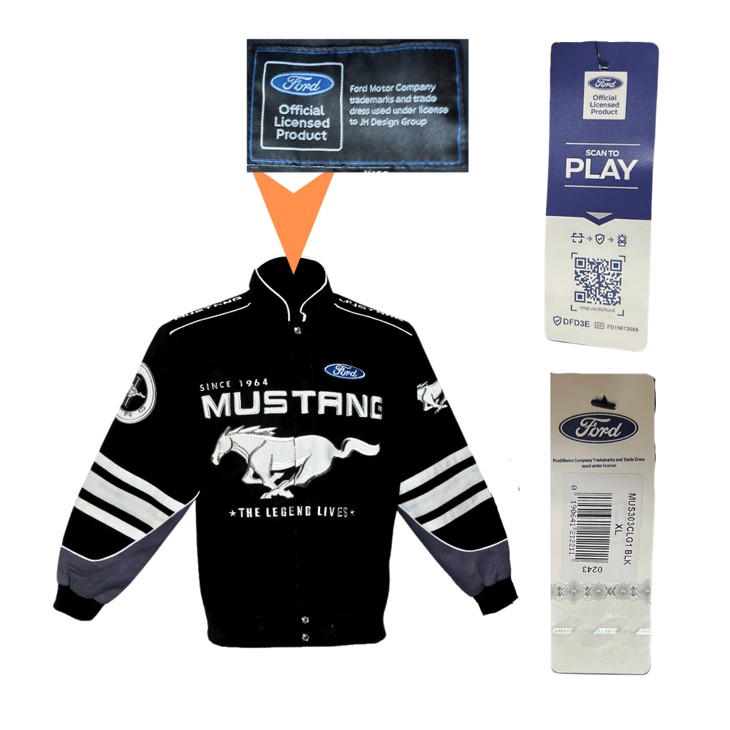 Ford-Mustang-Jacke-Anniversary-Edition-front-3 Schwarze Jacke mit Mustang-Logo