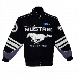 Schwarze Mustang-Jacke mit Logo