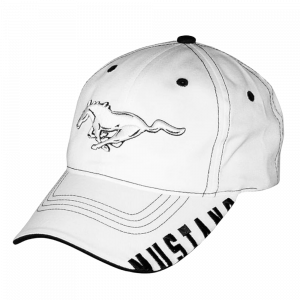 Weißes Cap mit Mustang-Logo
