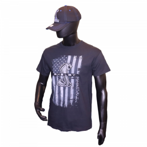 Schwarzes T-Shirt mit Shelby-Logo