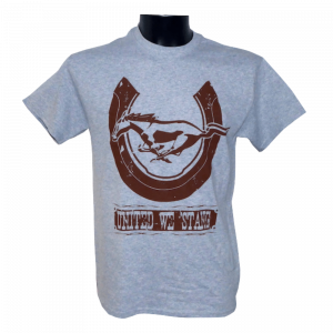 Graues T-Shirt mit Mustang-Logo