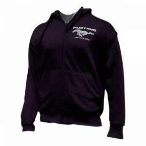 Schwarzer Hoodie mit Mustang-Logo
