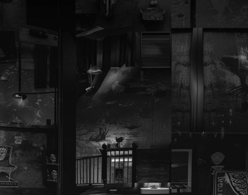 Spiegelung in monochromer Umgebung